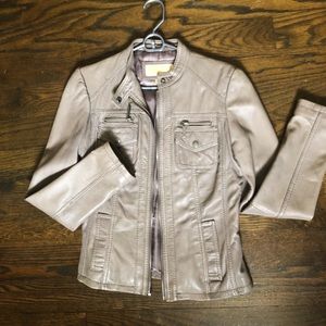 Michael Kors Grey Leather Jacket